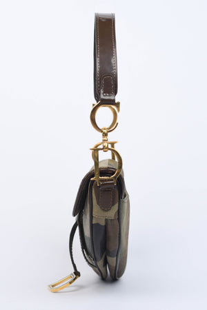 RARE 2000s Christian Dior Camo Mini Saddle Bag
