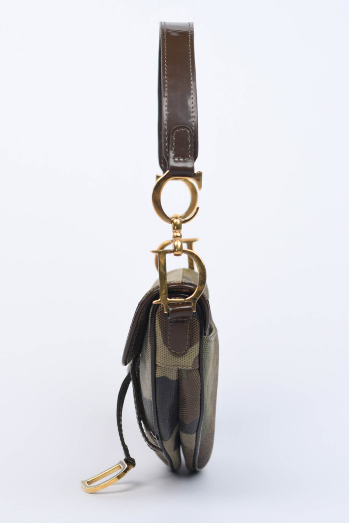RARE 2000s Christian Dior Camo Mini Saddle Bag