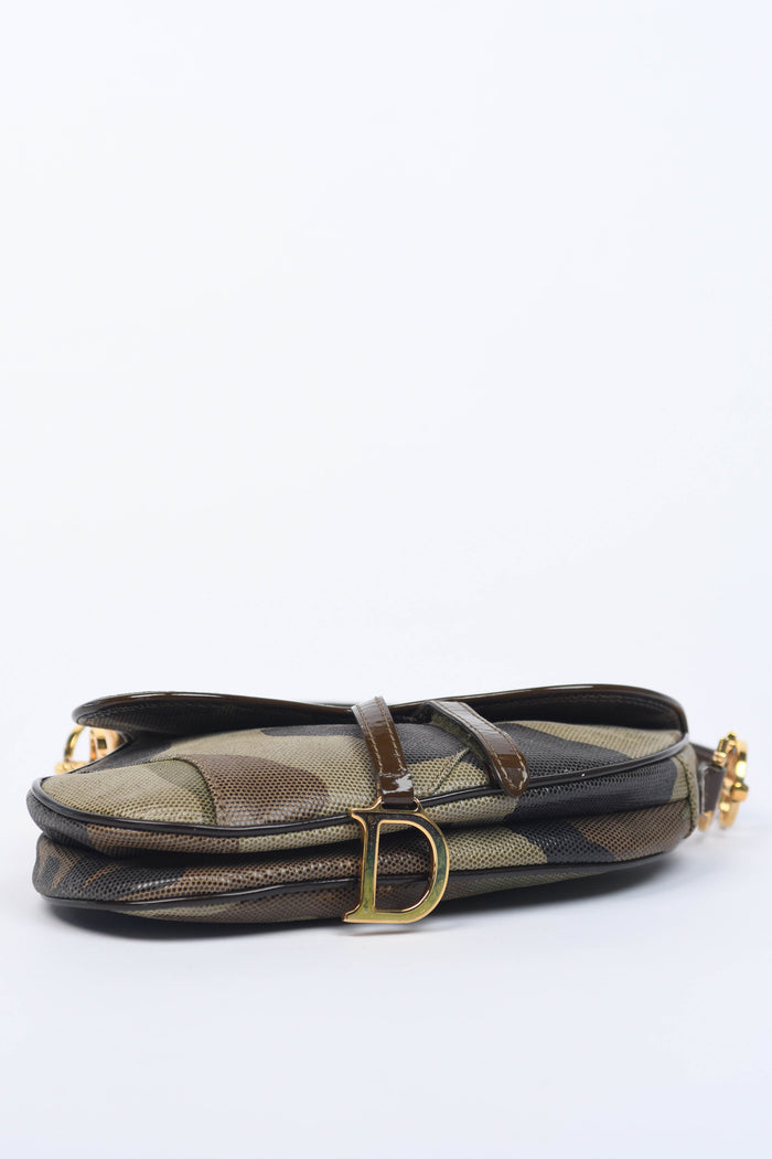 RARE 2000s Christian Dior Camo Mini Saddle Bag