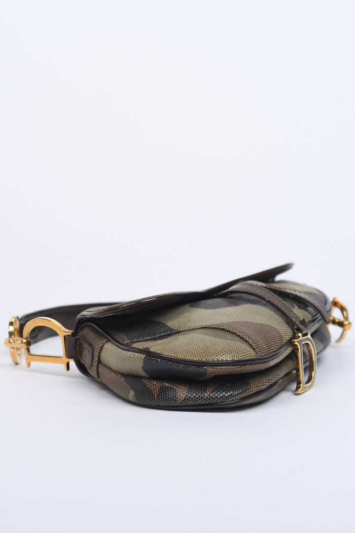 RARE 2000s Christian Dior Camo Mini Saddle Bag