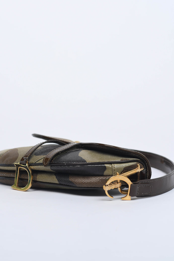 RARE 2000s Christian Dior Camo Mini Saddle Bag