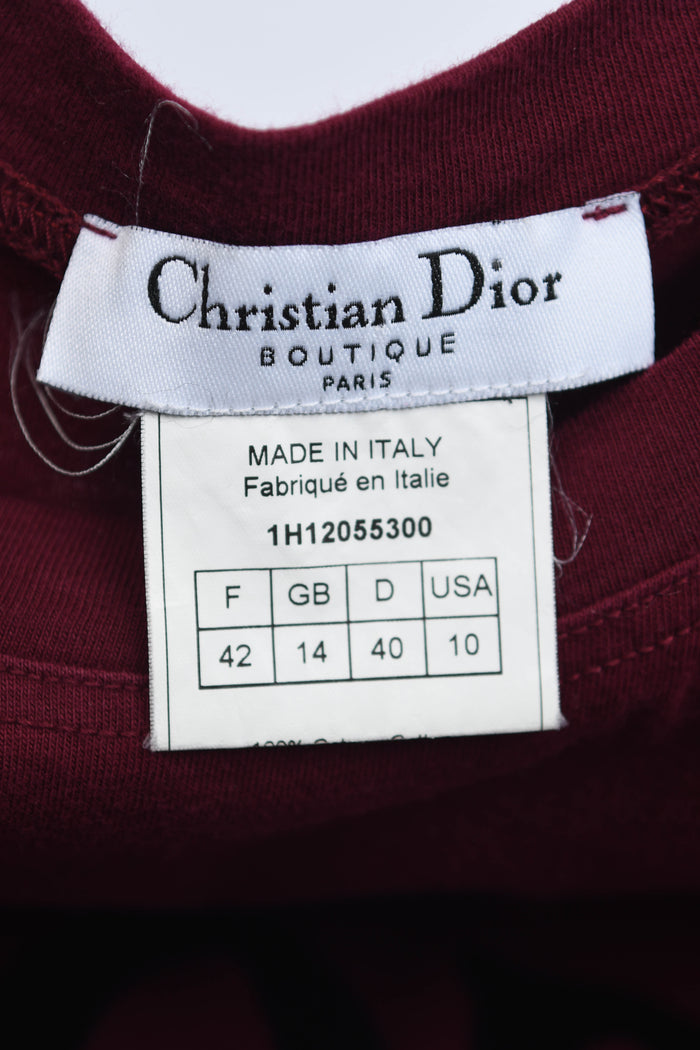 Vintage Christian Dior Burgundy "J'adore Dior" Tank Top