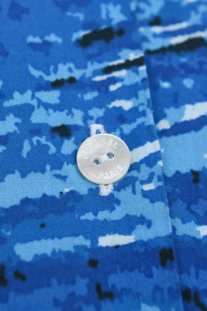 2000s Chanel Blue Surf Print Shirt