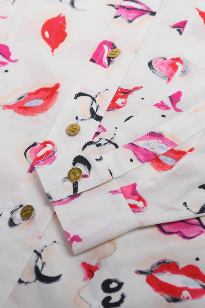1995 Chanel White Lipstick Shirt