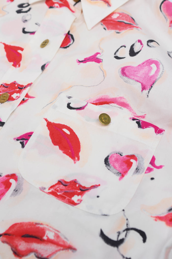 1995 Chanel White Lipstick Shirt