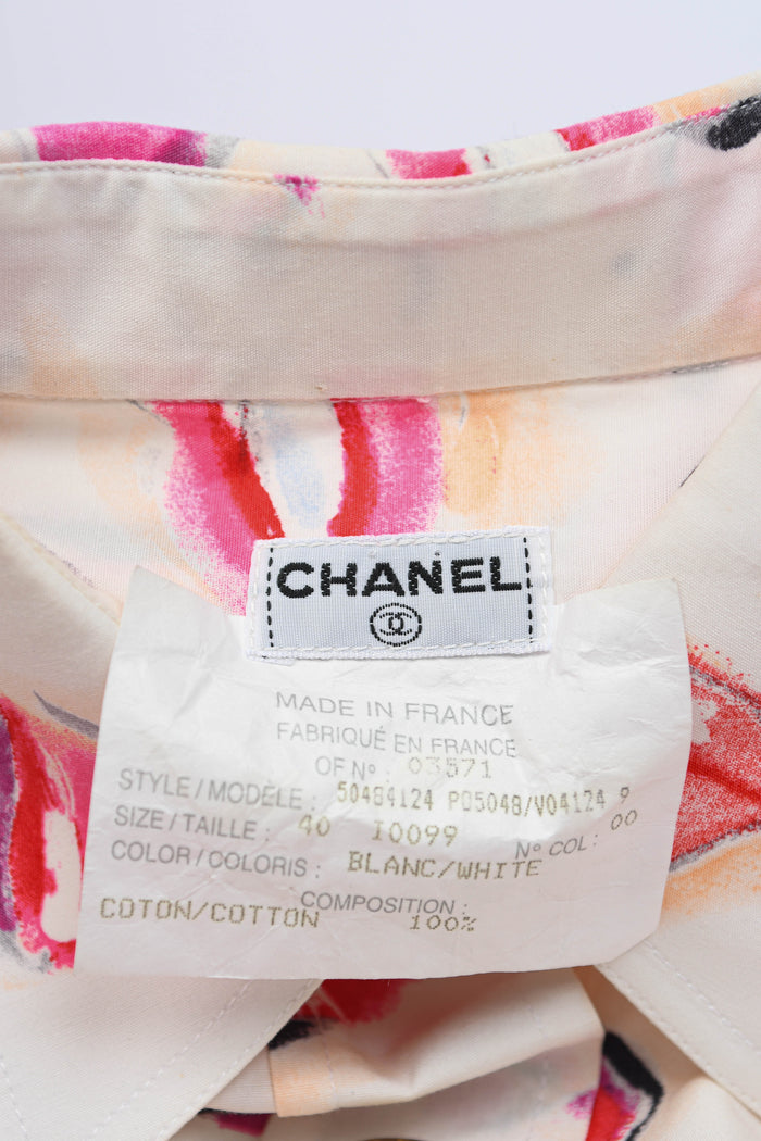 1995 Chanel White Lipstick Shirt