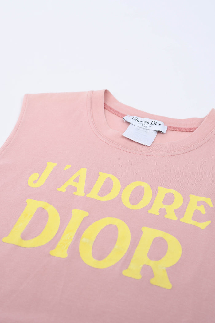 RARE 2000s Christian Dior Pale Pink "J'adore Dior" Tank Top
