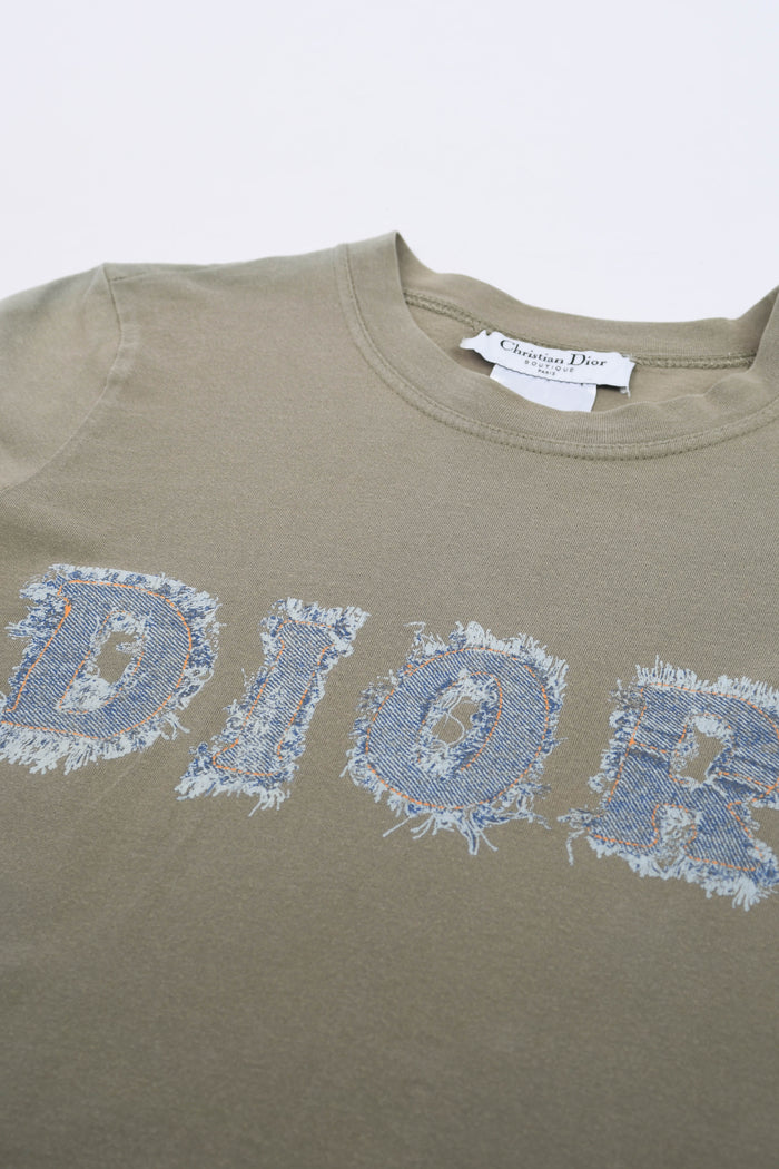 2000s Christian Dior Denim "Dior" Khaki T-Shirt