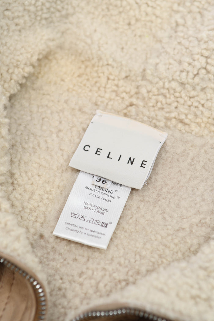 Vintage Celine Suede Shearling Jacket