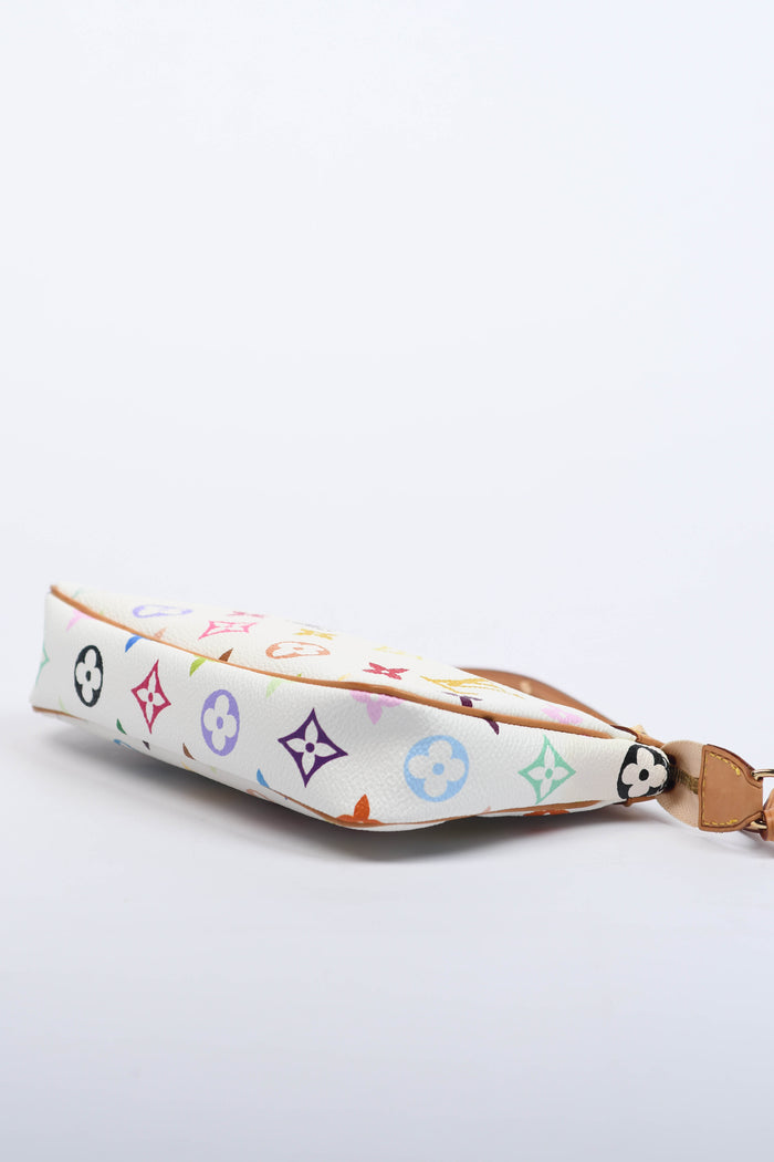 2000s Louis Vuitton x Takashi Murakami White Multicolour Pochette Accessoires