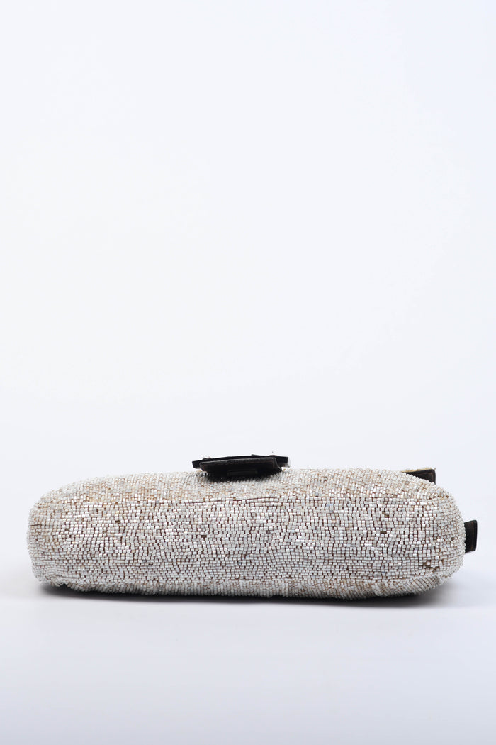 RARE Fendi Pearlescent Beaded Baguette Shoulder Bag
