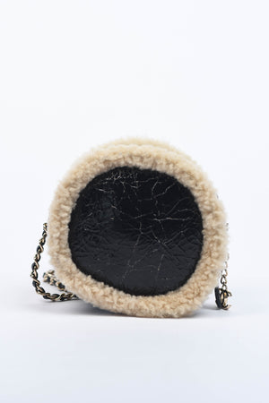 2019 Chanel Shearling CC Round Crossbody Bag