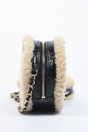 2019 Chanel Shearling CC Round Crossbody Bag