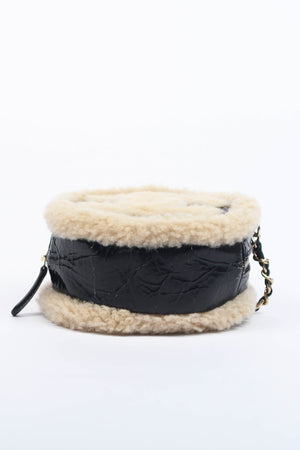 2019 Chanel Shearling CC Round Crossbody Bag