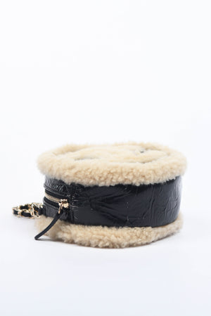 2019 Chanel Shearling CC Round Crossbody Bag
