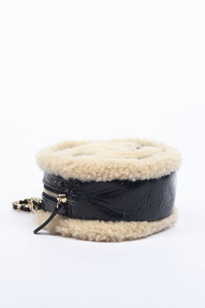 2019 Chanel Shearling CC Round Crossbody Bag