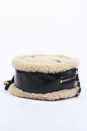 2019 Chanel Shearling CC Round Crossbody Bag