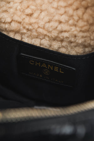 2019 Chanel Shearling CC Round Crossbody Bag