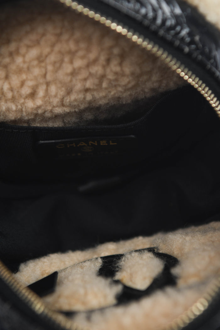 2019 Chanel Shearling CC Round Crossbody Bag