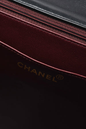90s Chanel Black Lambskin XL Single Flap with 24k GHW