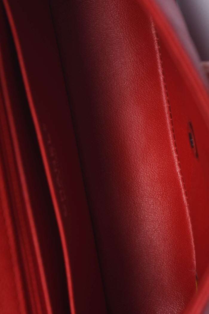 2010s Chanel Red Caviar Mini Rectangular Flap Shoulder Bag