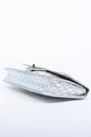 2000s Chanel Silver Ice Cube Single Flap Shoulder Bag