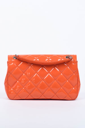2014 Chanel Orange Patent Leather Coco Shine Flap Shoulder Bag