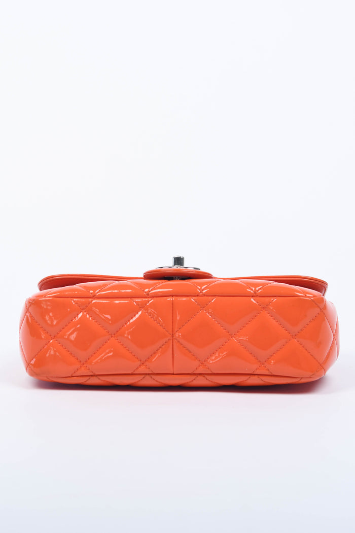2014 Chanel Orange Patent Leather Coco Shine Flap Shoulder Bag