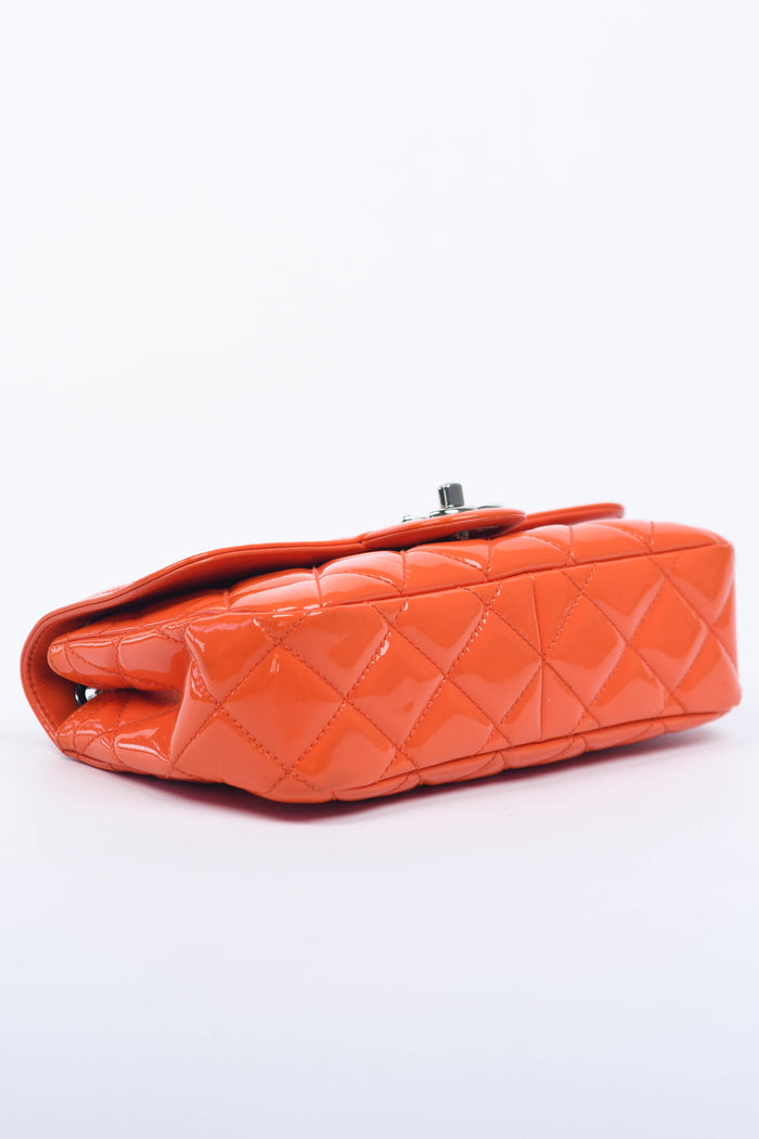 2014 Chanel Orange Patent Leather Coco Shine Flap Shoulder Bag