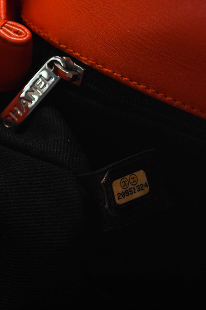 2014 Chanel Orange Patent Leather Coco Shine Flap Shoulder Bag