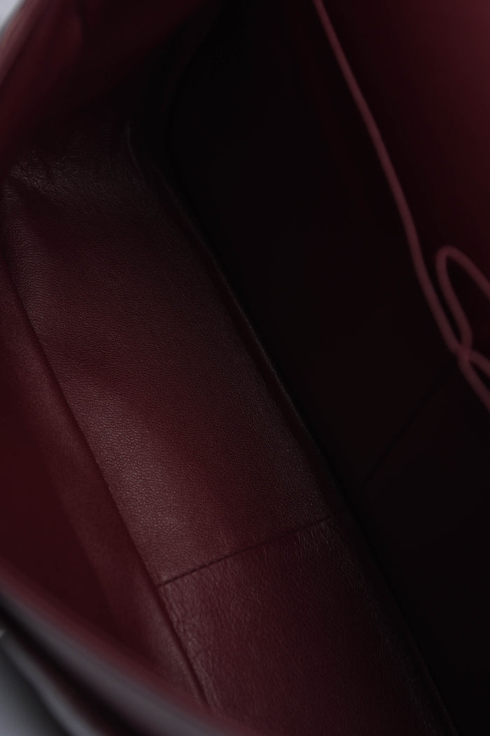 2012 Chanel Burgundy Patent Leather Jumbo Double Flap Shoulder Bag