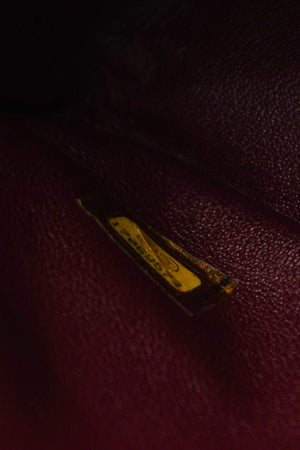 2012 Chanel Burgundy Patent Leather Jumbo Double Flap Shoulder Bag