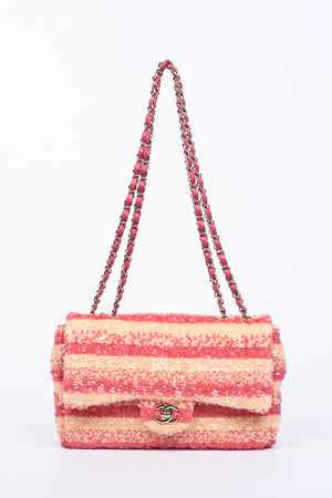 2018 Chanel Pink Sequin Single Flap Shoulder Bag