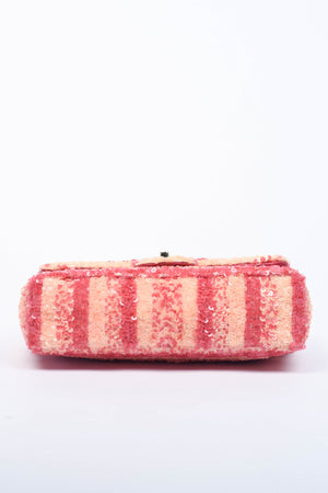 2018 Chanel Pink Sequin Single Flap Shoulder Bag