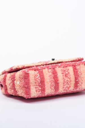 2018 Chanel Pink Sequin Single Flap Shoulder Bag