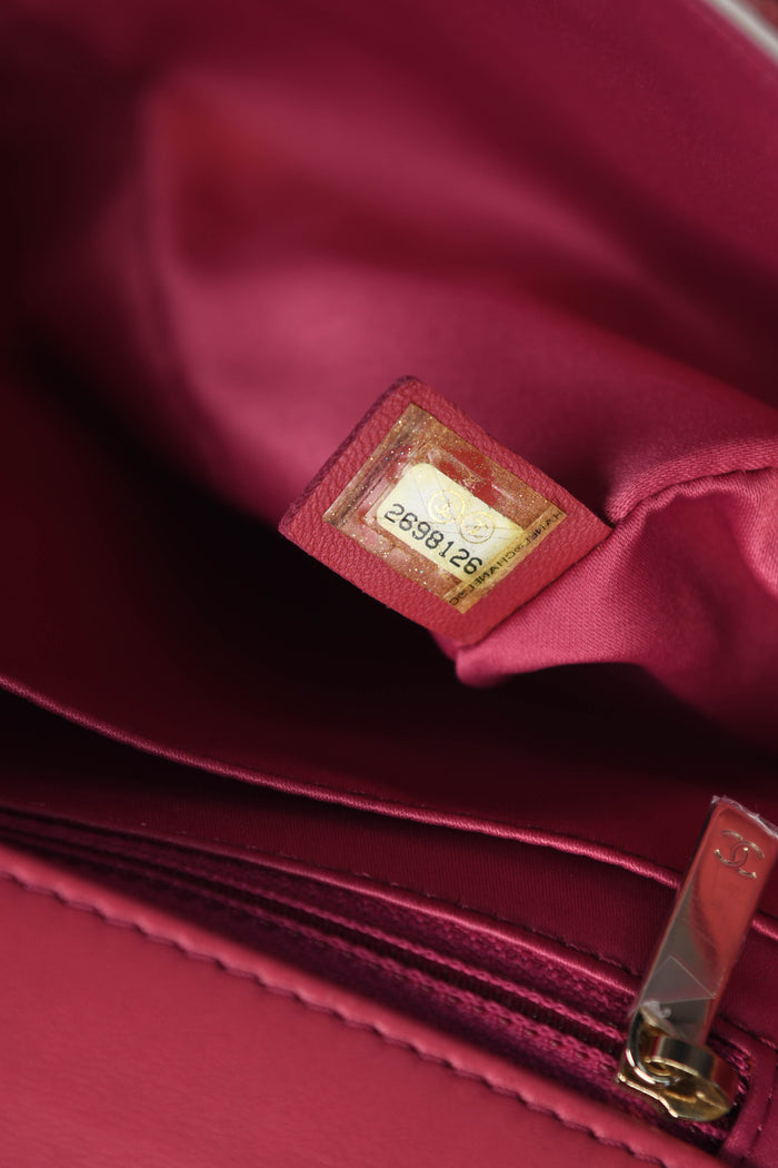 2018 Chanel Pink Sequin Single Flap Shoulder Bag