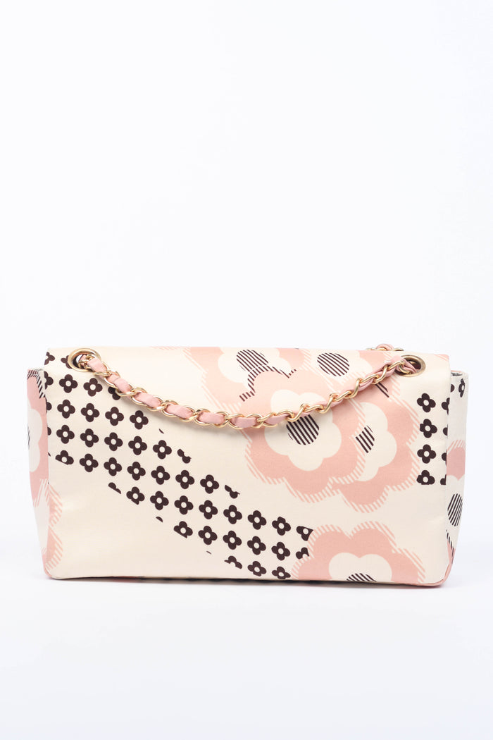 RARE 2000s Chanel Camellia Printed Medium Single Flap Bag