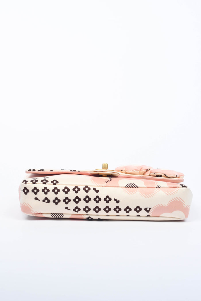 RARE 2000s Chanel Camellia Printed Medium Single Flap Bag