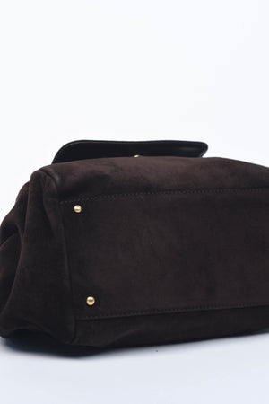2000s Chanel Brown Suede CC Shoulder Bag