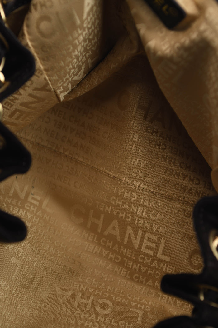 2000s Chanel Brown Suede CC Shoulder Bag