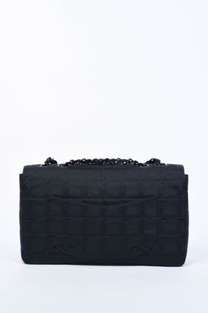 2000s Chanel Black Travel Line Single Flap Shoulder Bag