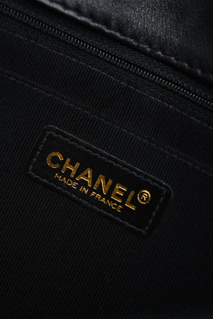 2000s Chanel Black Leather Wild Stitch Shoulder Bag
