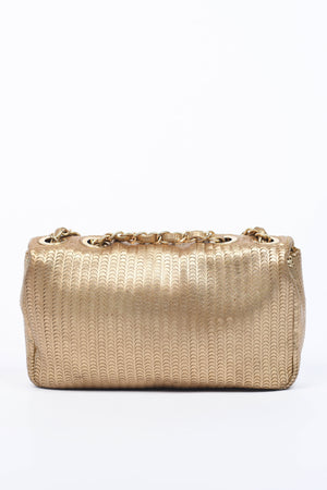 2014 Chanel Gold Metallic Laser Cut Small Shoulder Bag