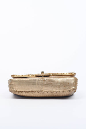 2014 Chanel Gold Metallic Laser Cut Small Shoulder Bag