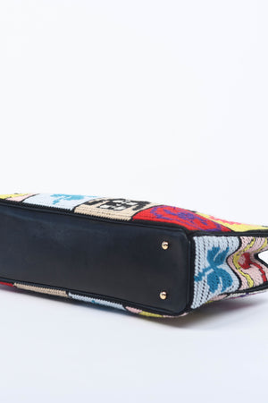 2000s Chanel Embroidered Multicolour Icon Shoulder Bag