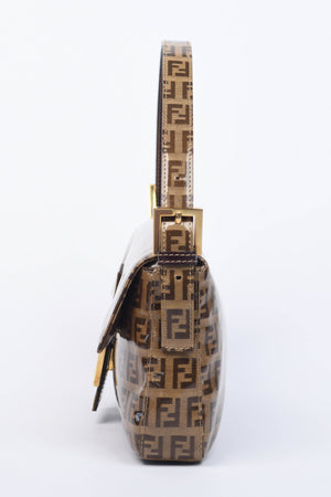 2000s Fendi PVC Zucchino Baguette Shoulder Bag