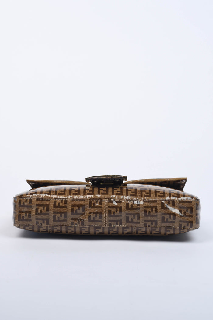 2000s Fendi PVC Zucchino Baguette Shoulder Bag