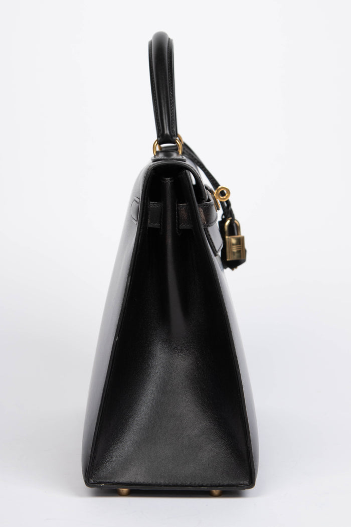 1994 Hermès Kelly 32cm Sellier in Black Box Calf Leather with GHW