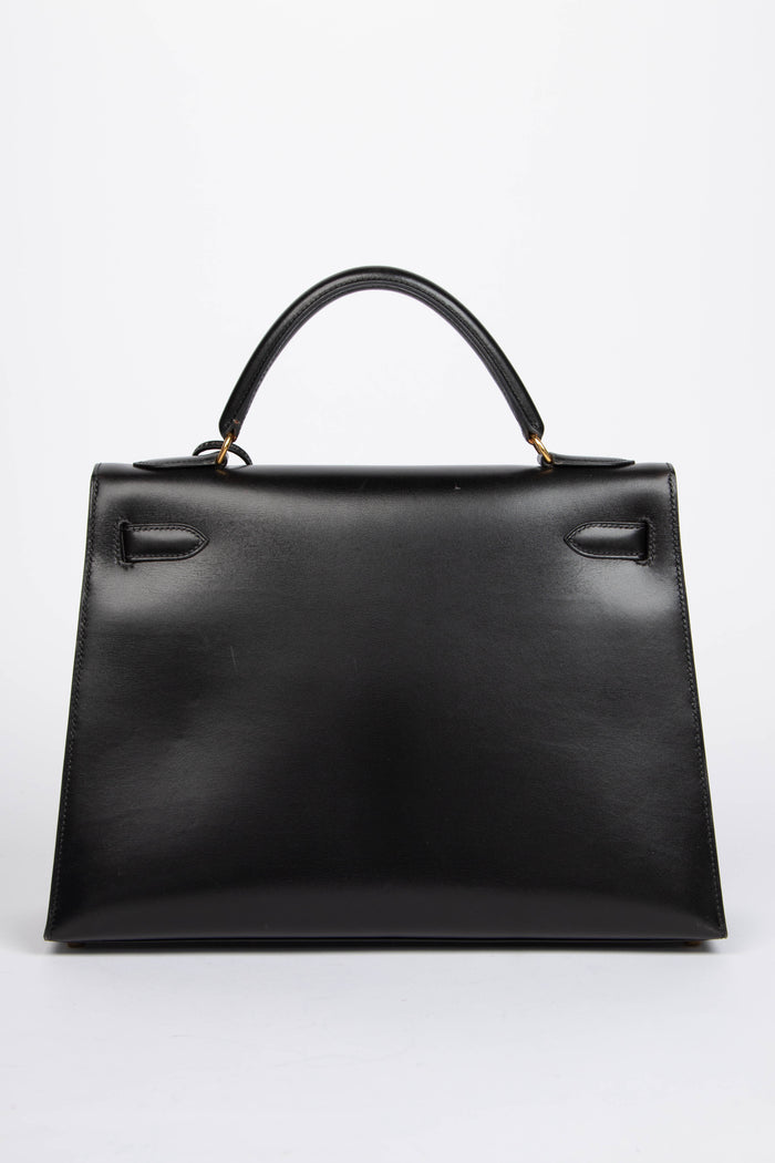 1994 Hermès Kelly 32cm Sellier in Black Box Calf Leather with GHW