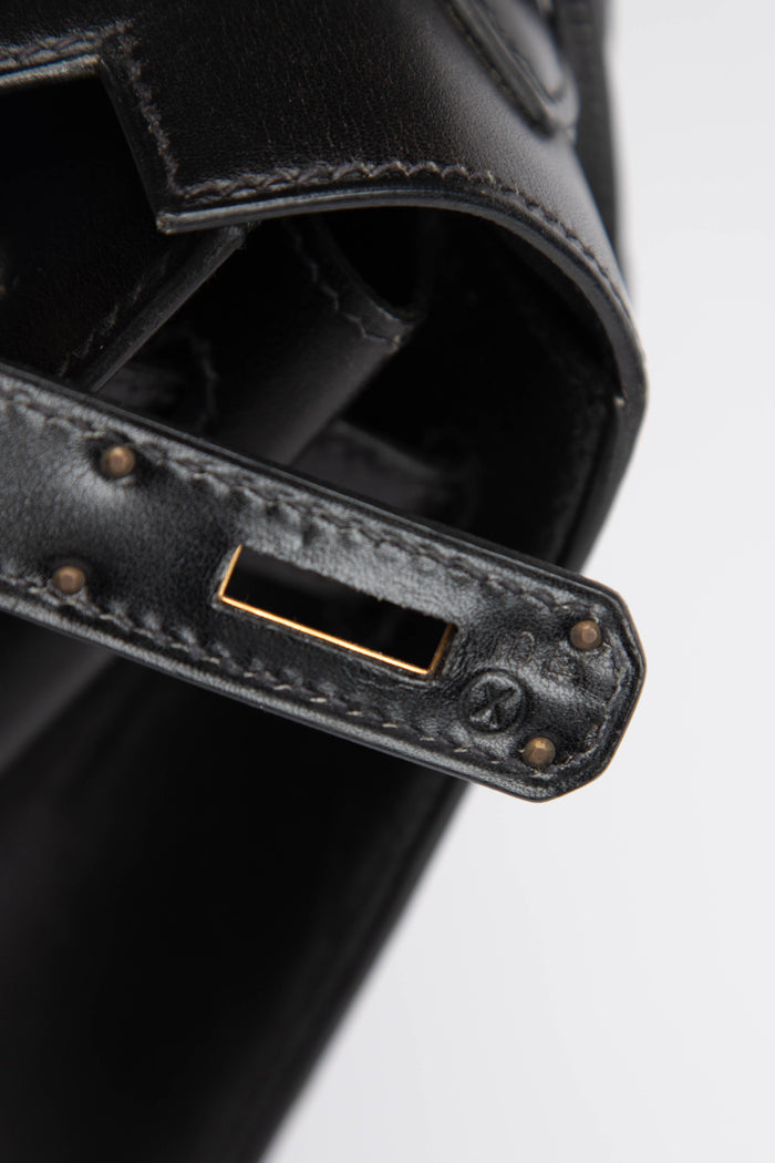 1994 Hermès Kelly 32cm Sellier in Black Box Calf Leather with GHW